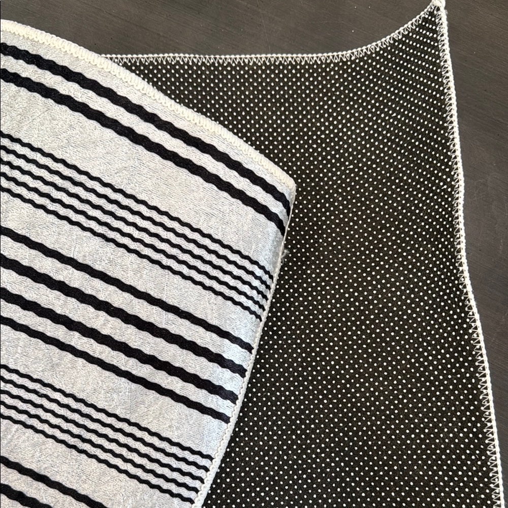 NWOT Black and White Striped Rug - Picture 2 of 3